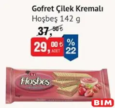 ETİ HOŞBEŞ GOFRET ÇİLEK KREMALI 142 G